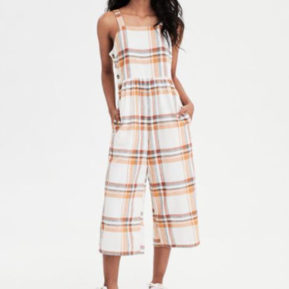 American Eagle Outfitters Plaid Jumpsuit